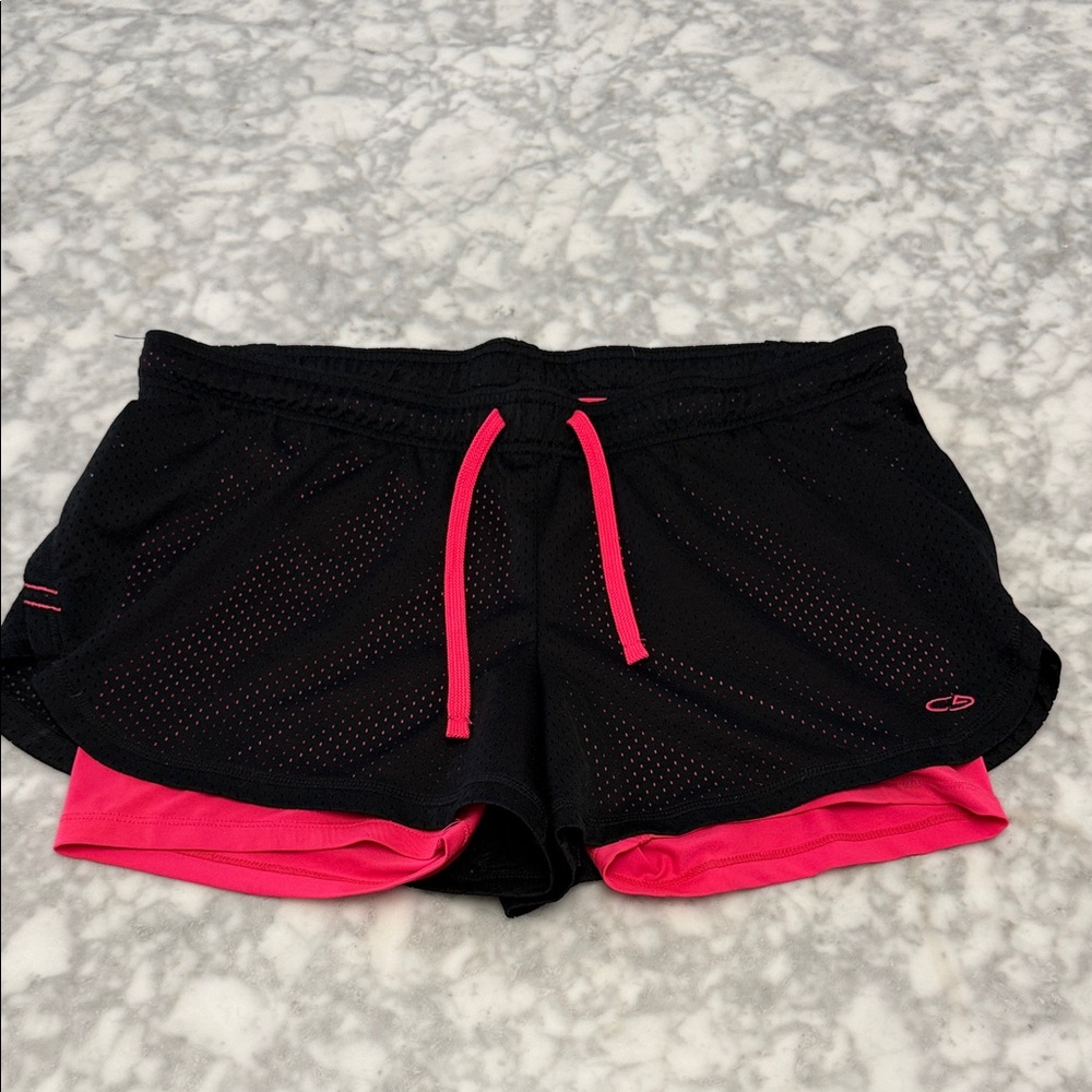 Champion Black and Pink Women's Athletic Shorts